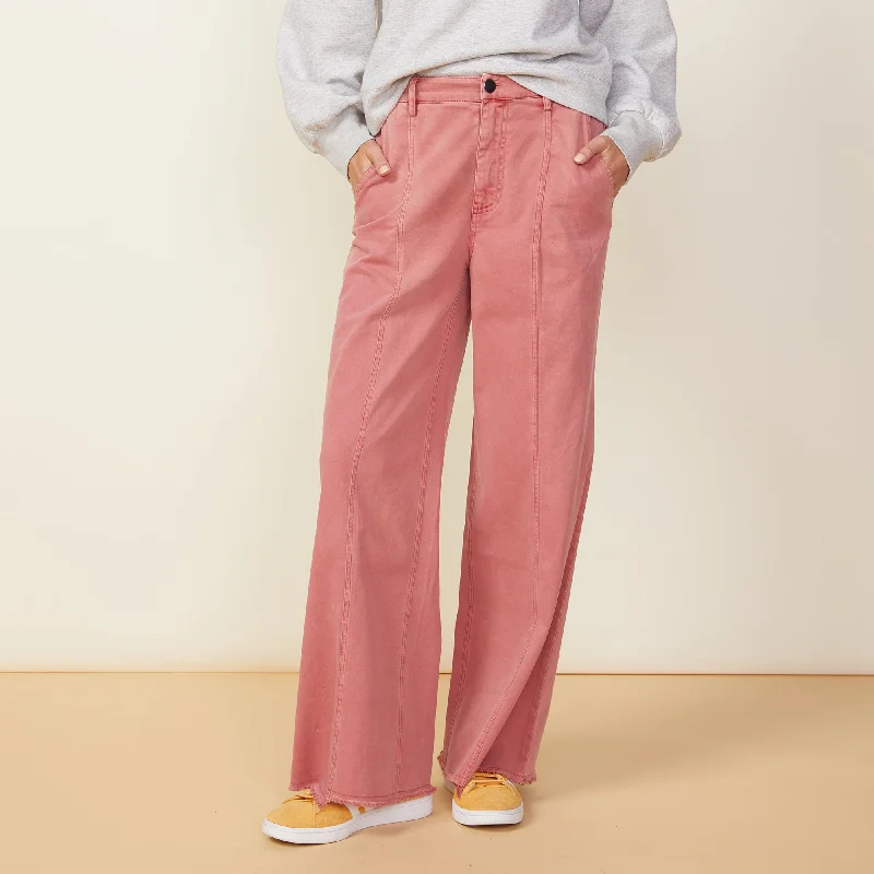 Versatile Comfort Wear Wide Leg Seamed Pants