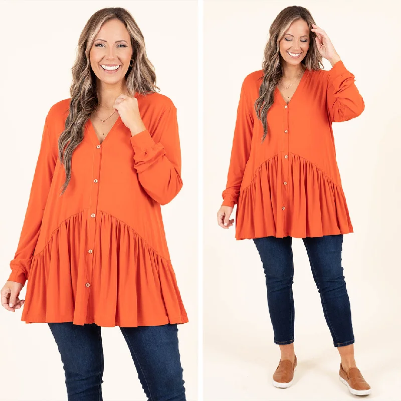 Elegant Wear All The Emotions Tunic, Rust