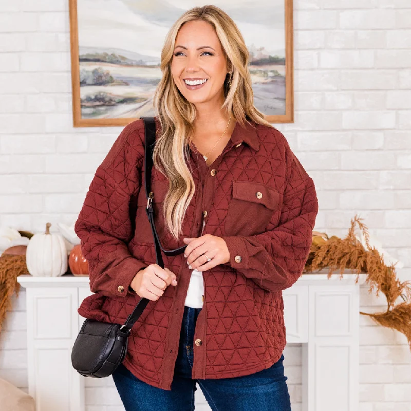 British Style Apple Cider Shacket, Brick