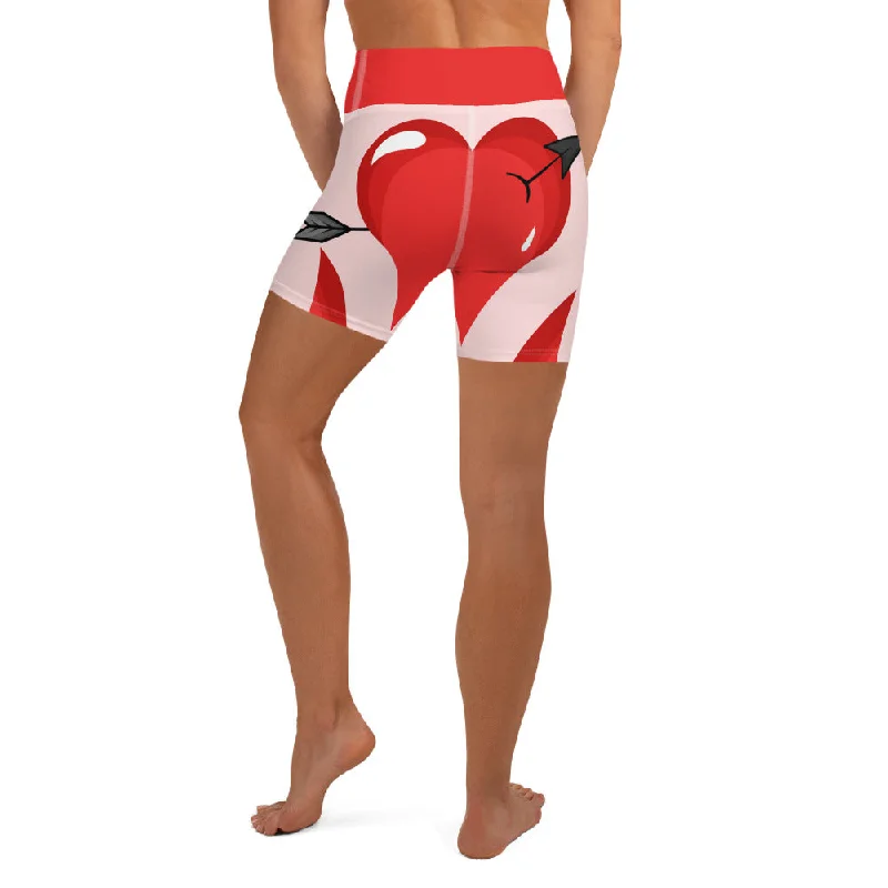 Casual Chic Wear Arrow Heart Shaped Yoga Shorts