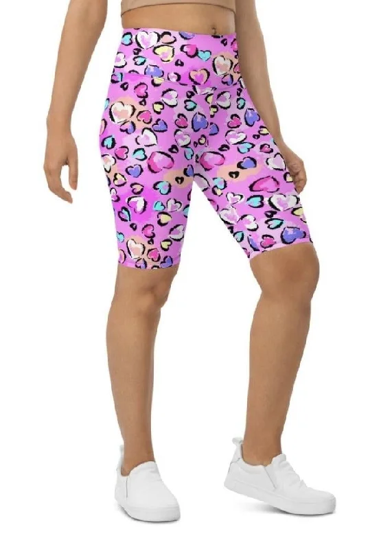 Soft And Comfortable Artsy Heart Biker Shorts
