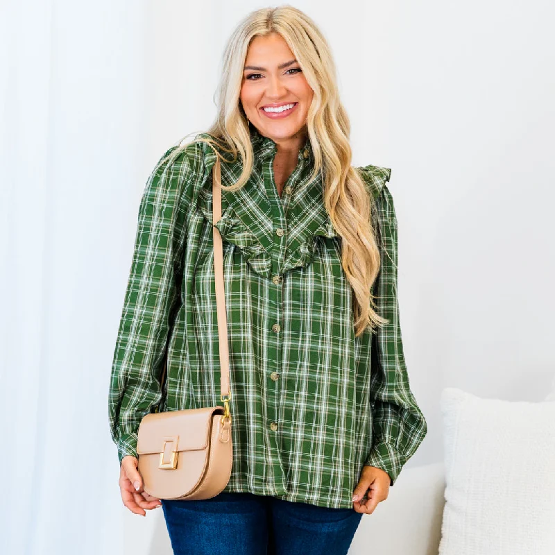 Bright Colors Be Thankful For Everything Blouse, Green