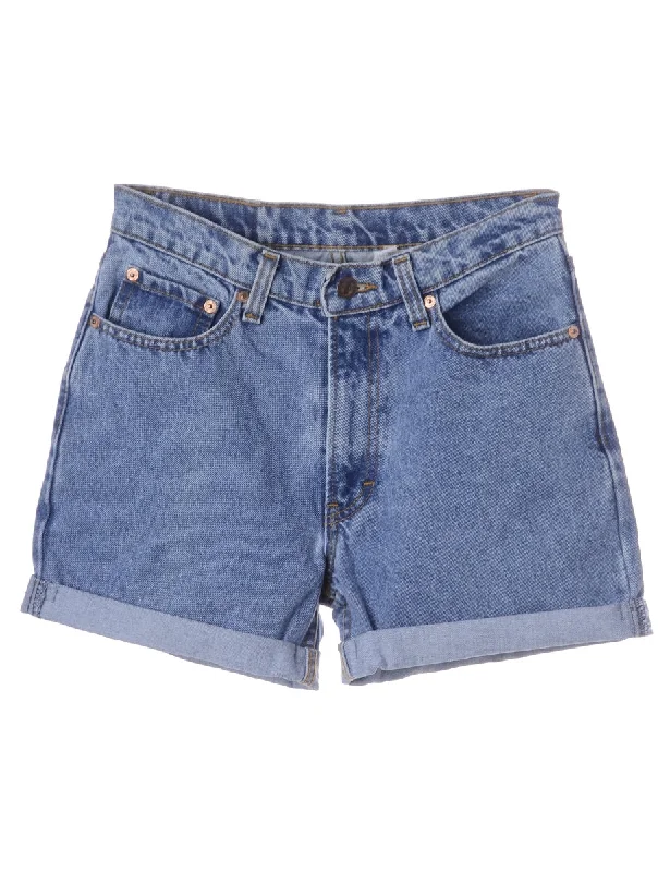 Casual Fit Label Willow Rolled Hem Denim Shorts