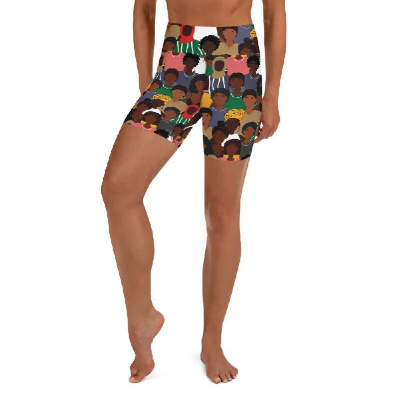 Comfortable Lounge Wear Black History Celebration Yoga Shorts