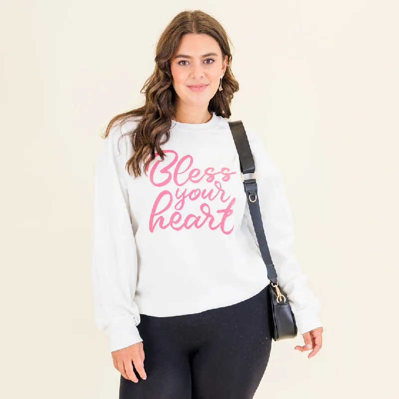 Comfy Dress Bless Your Heart Sweatshirt, White