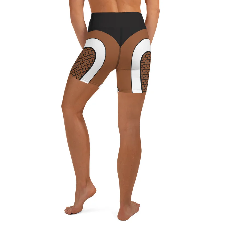 Comfortable Fitwear Bold Line Deep Brown Yoga Shorts