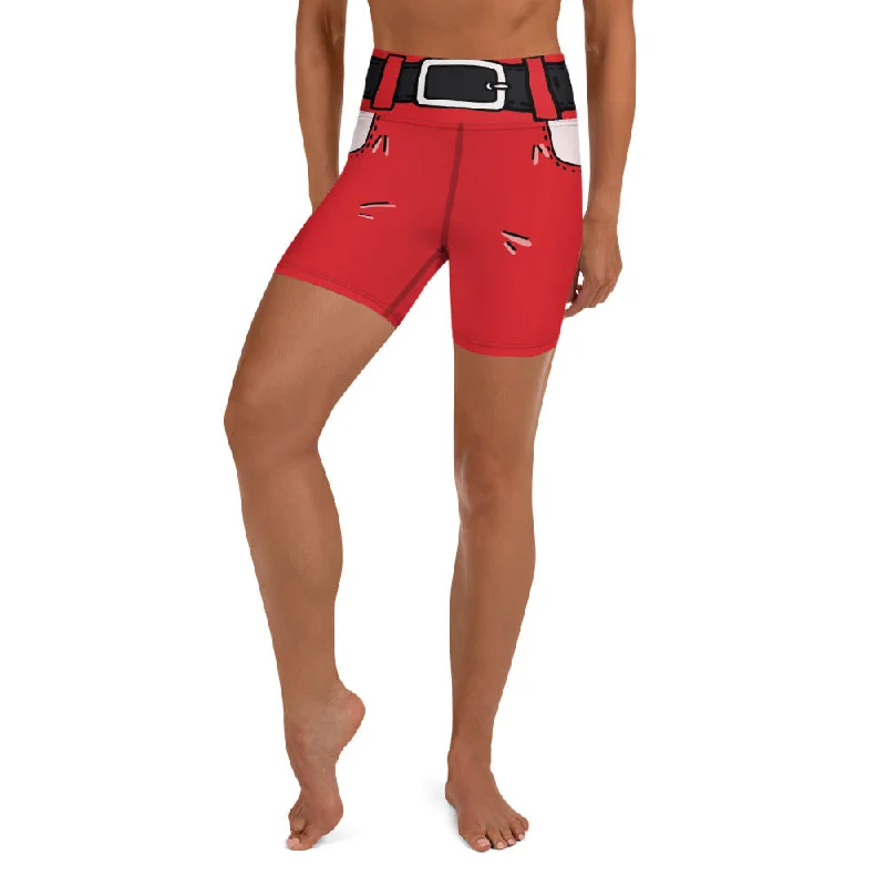 Modern City Cartoonized Santa Outfit Yoga Shorts