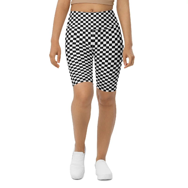 Urban Comfort Checkered Biker Shorts