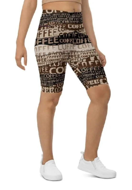 Fashionable And Versatile Coffee Biker Shorts