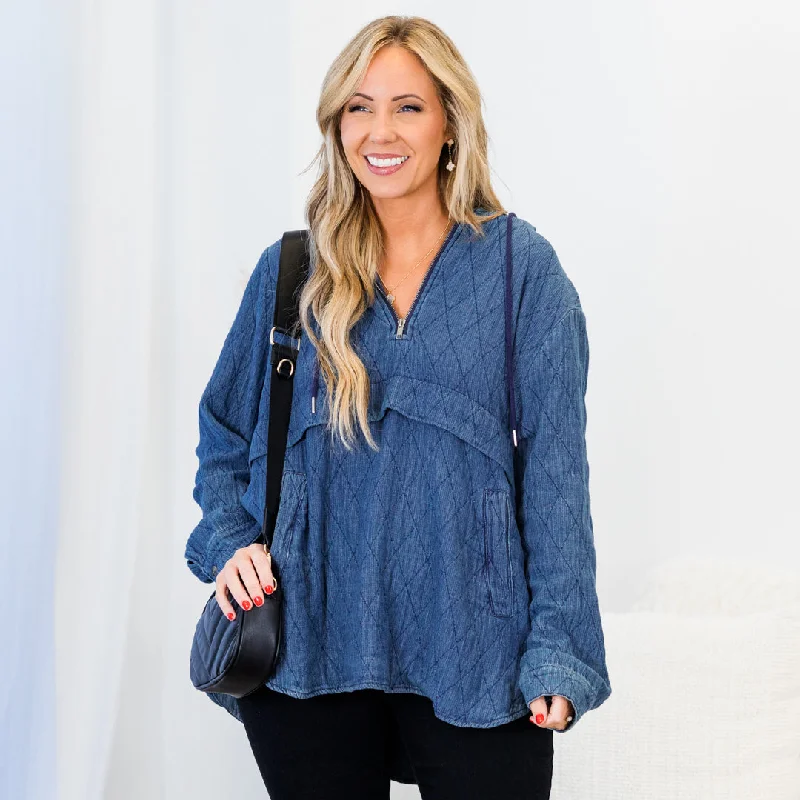 Leisure Travel Cozy In Carolina Hoodie, Blue