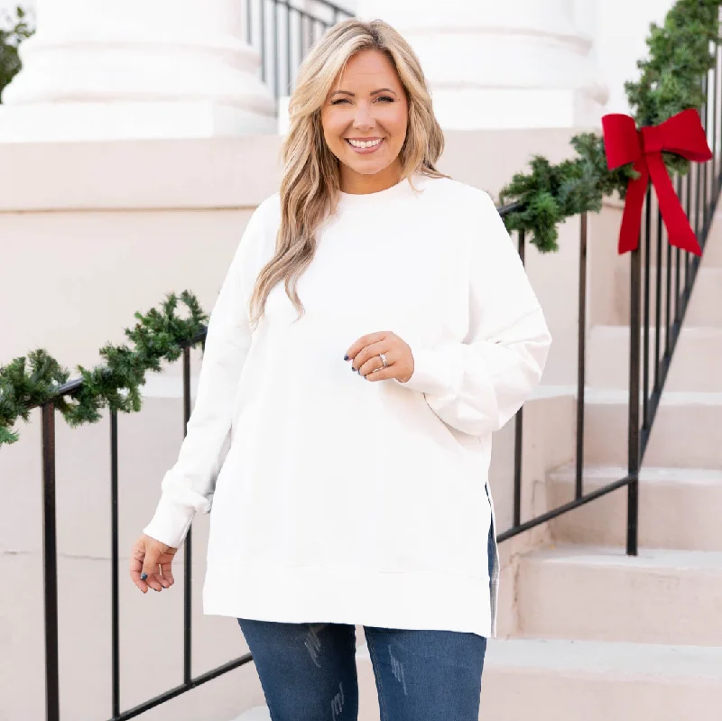 Relaxed Fit Wear Cozy Pullover, Cream