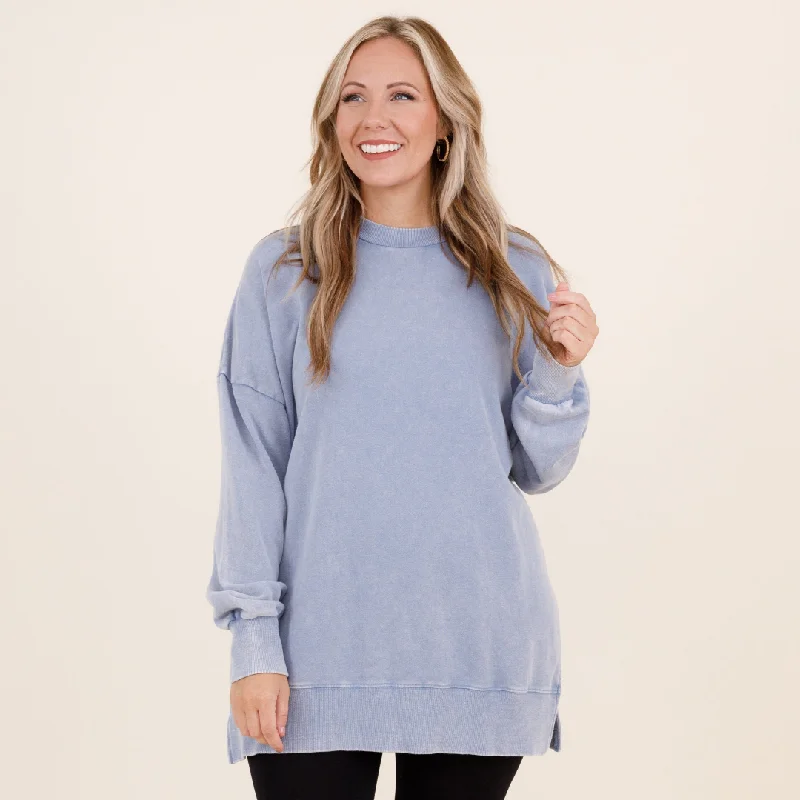 Breathable Comfort Cozy Pullover, Serenity Blue