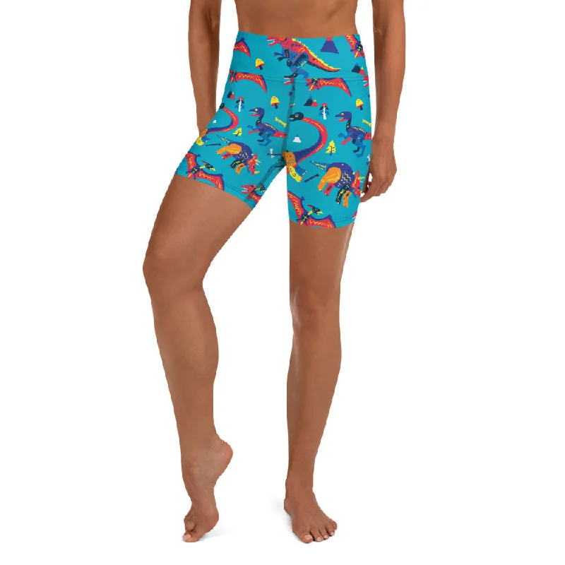 Body Design Cute Dinosaur Yoga Shorts