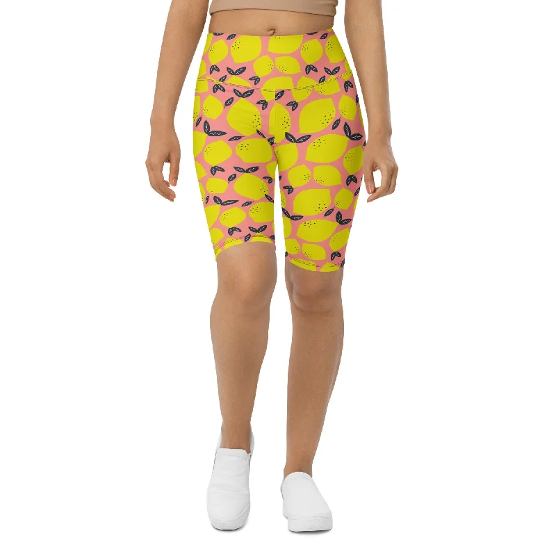 Soft Trends Cute Lemon Biker Shorts