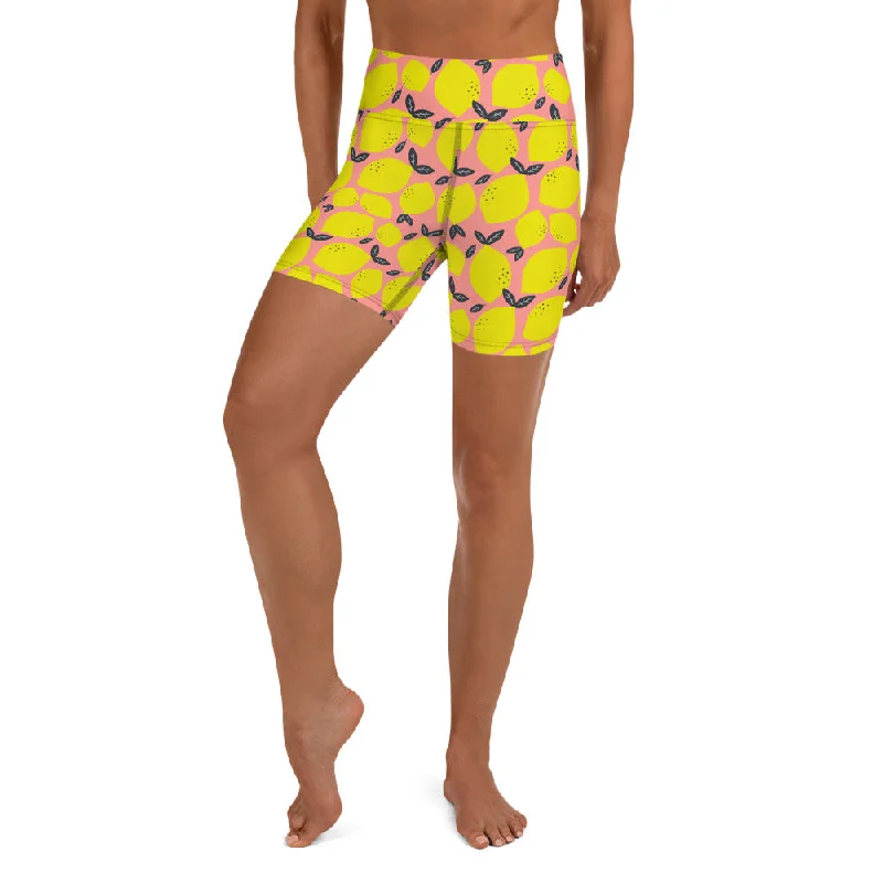 Simple Chic Cute Lemon Yoga Shorts