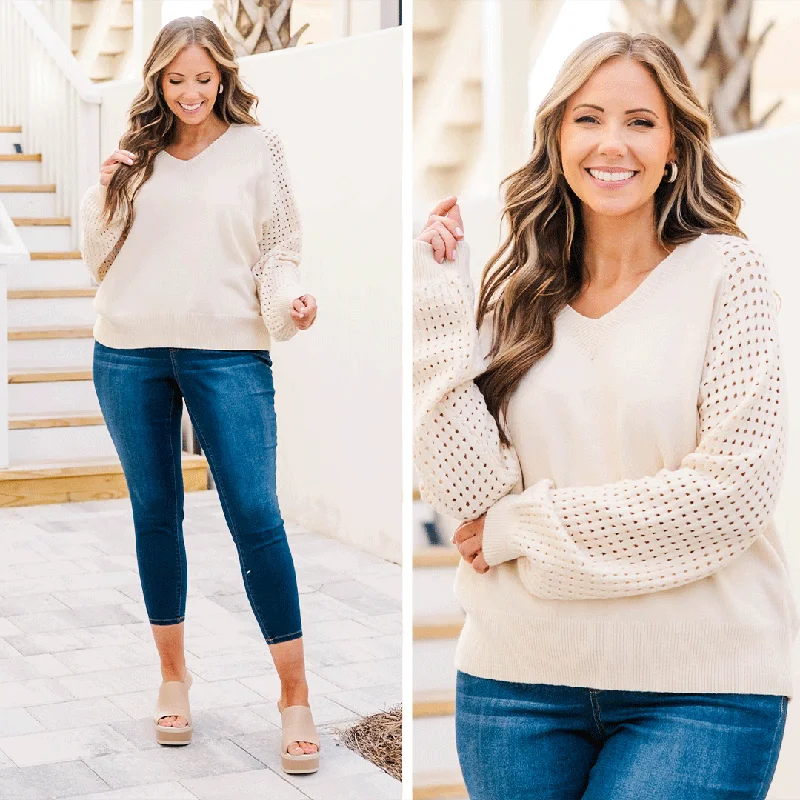 Stunning Fashion Lighten My Mood Sweater, Cream