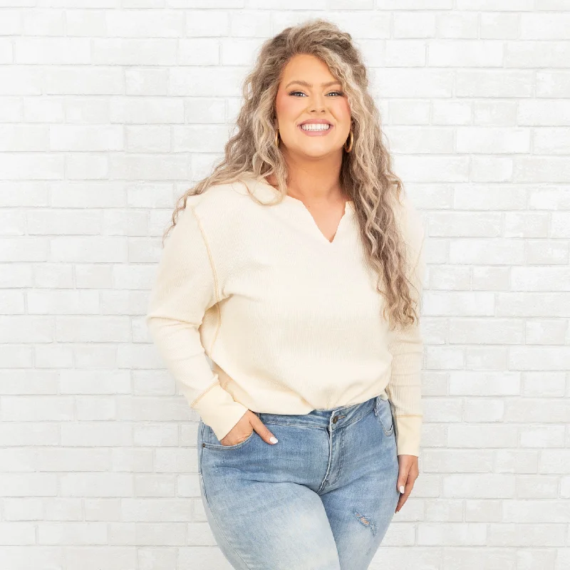 Casual Elegance Eazy To Pack Top, Cream