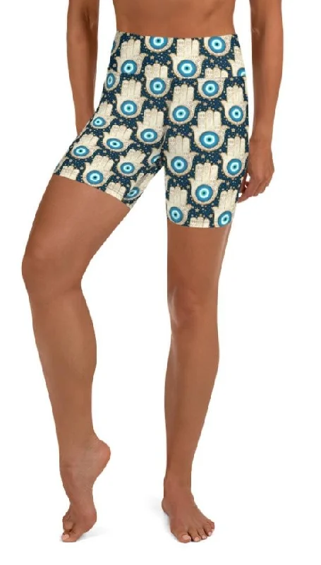 Fashionable Prints Eye Talisman Yoga Shorts