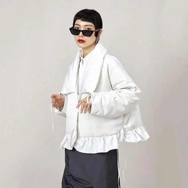 Stretch Design Fashion Drawstring Bandage Ruffles Loose Casual All-match