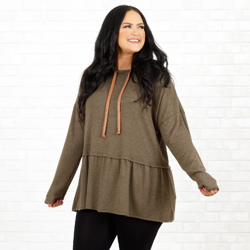 Chic Outfits Flirty Allure Hoodie, Olive