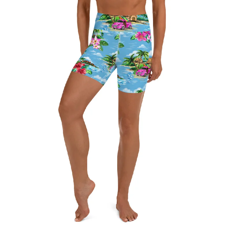 Relaxed Fit Floral Island Yoga Shorts