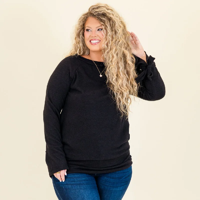 Weekend Comfort Wear Forgive The Frost Top, Black