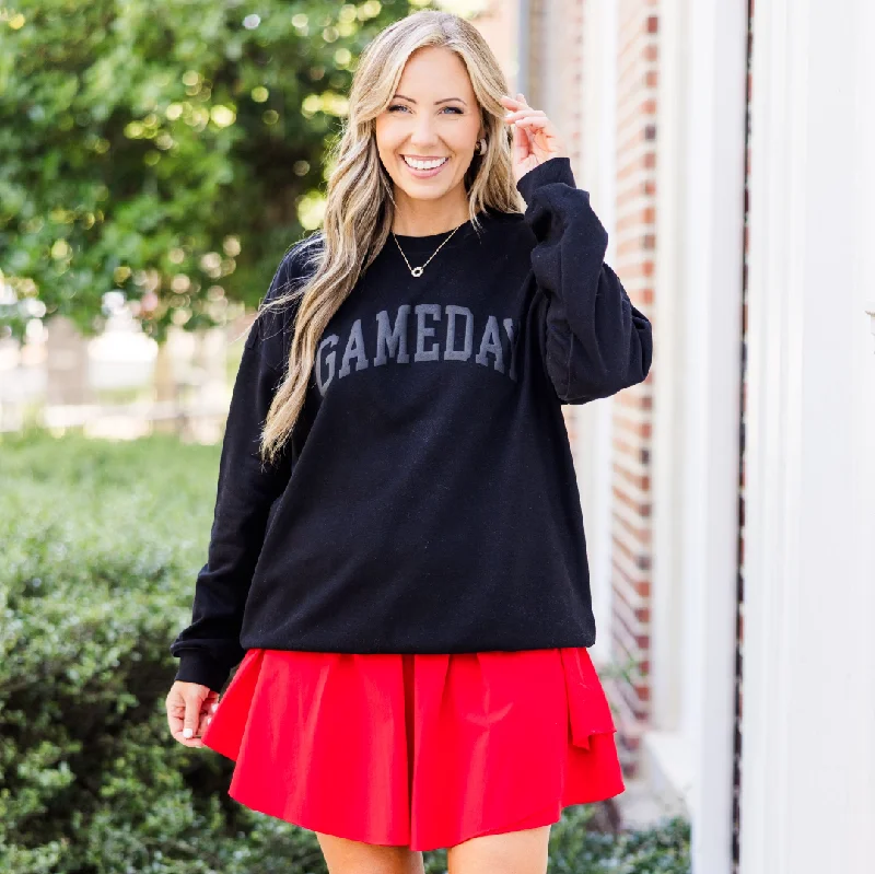 All-Day Comfort Get Ready, It's Game Day Pullover, Black