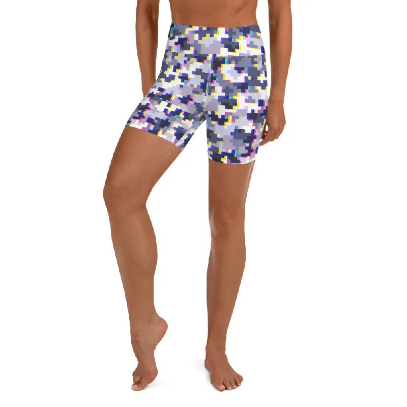 Classic Series Glitchy Camo Yoga Shorts