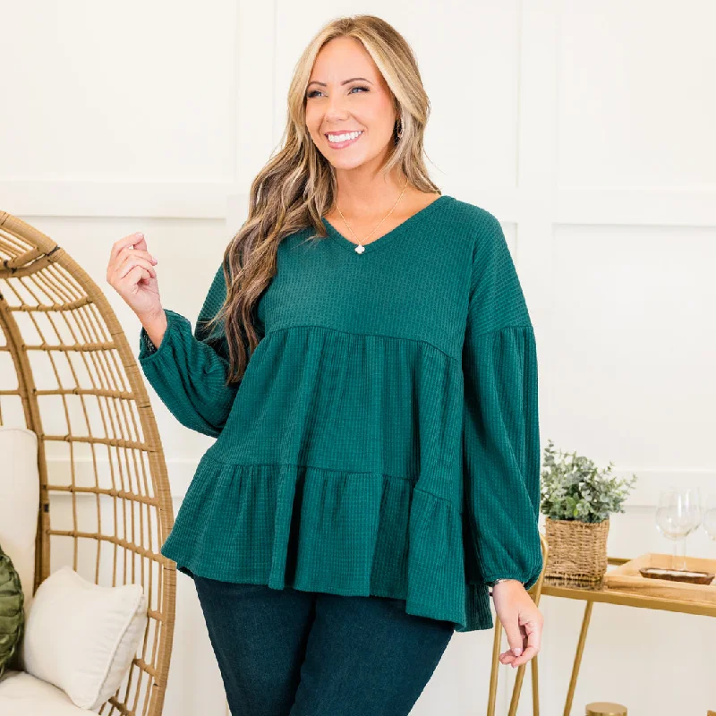 Casual Comfort Good Signs Top, Hunter Green