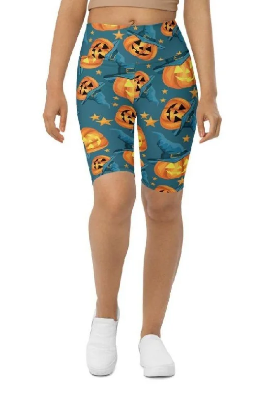 High Street Design Halloween Pumpkin Biker Shorts