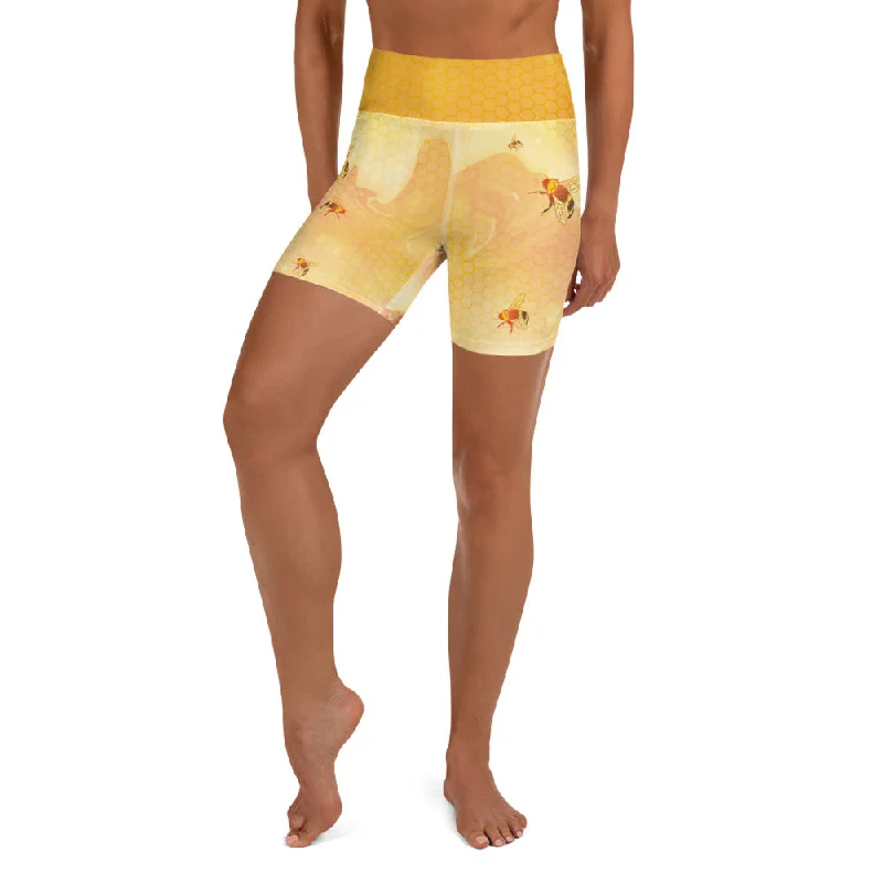 Warm Atmosphere Honey Bee Yoga Shorts