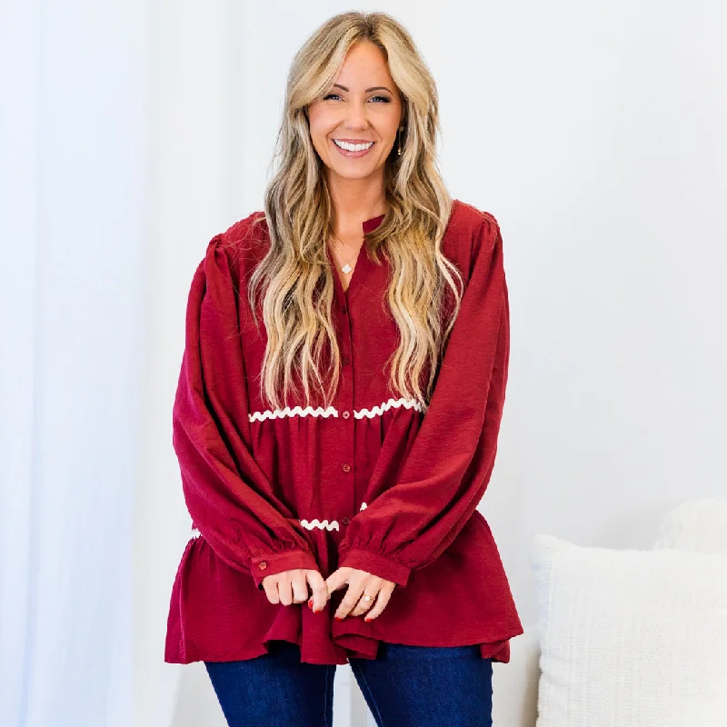 Classic Series Honeycrisp Top, Burgundy