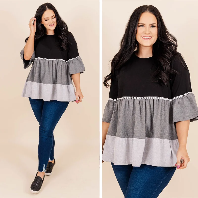 Casual And Versatile I Did Something Bad Top, Black Combo