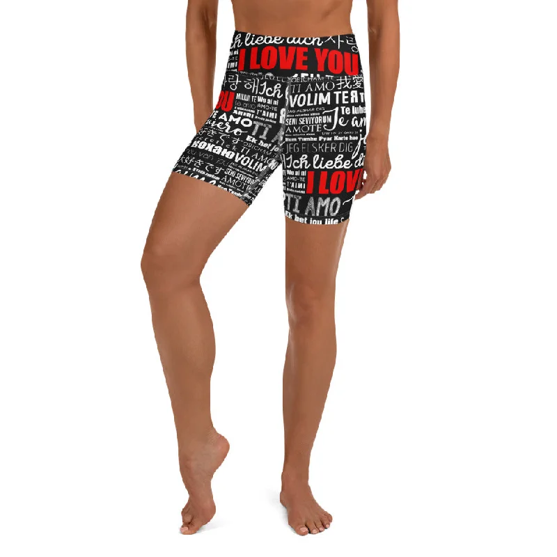 Relaxed Fashion I Love You Yoga Shorts