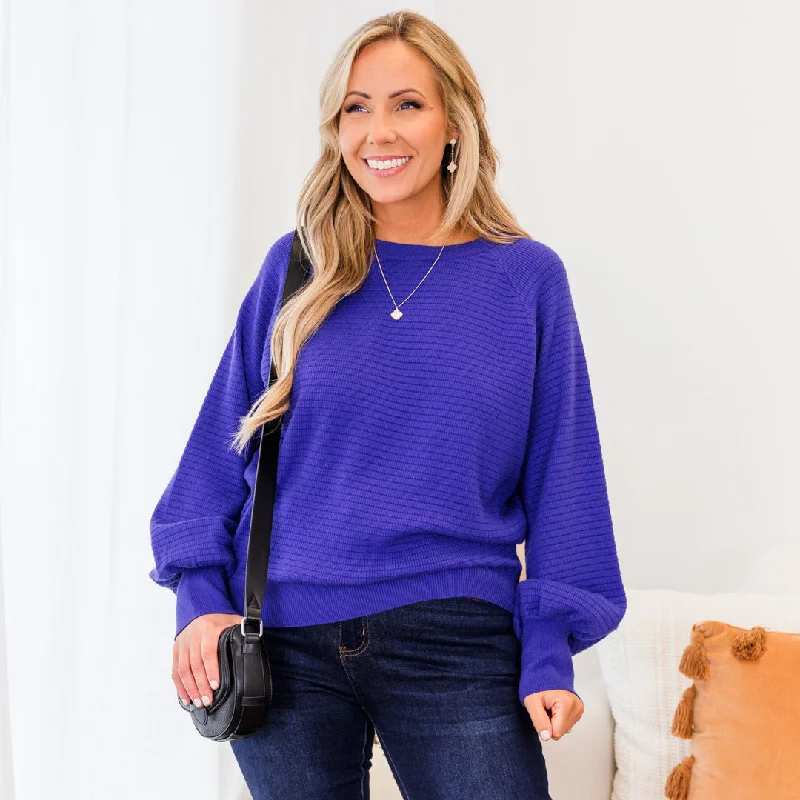 Urban Style I Need You Here Sweater, Blue