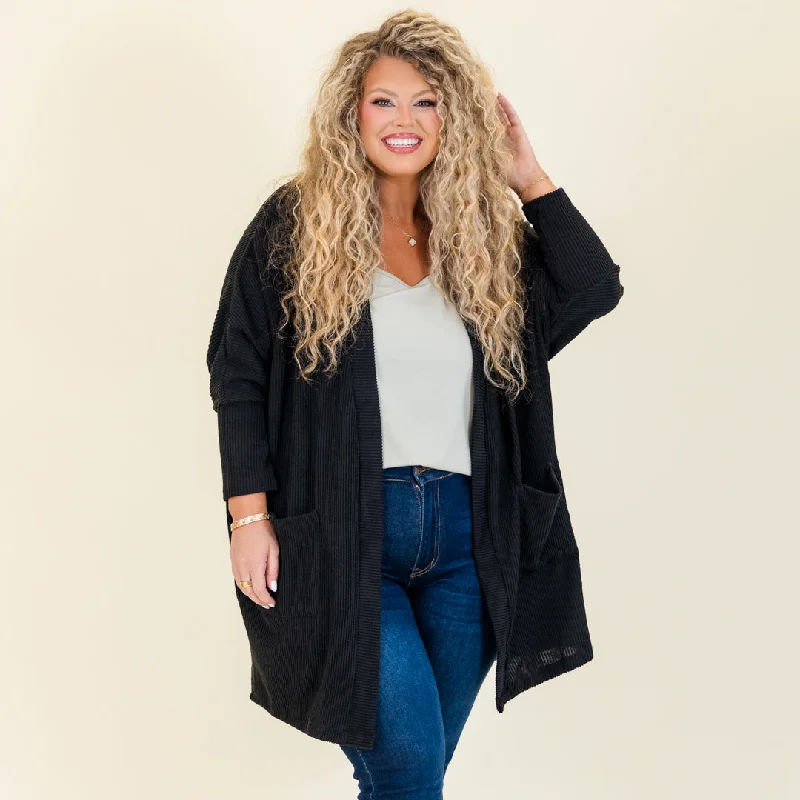 Ultra-lightweight In My Cozy Era Cardigan, Black