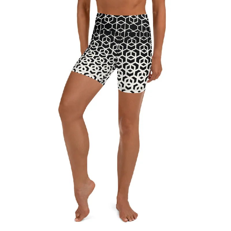 Relaxed And Casual Infinite Geometric Yoga Shorts