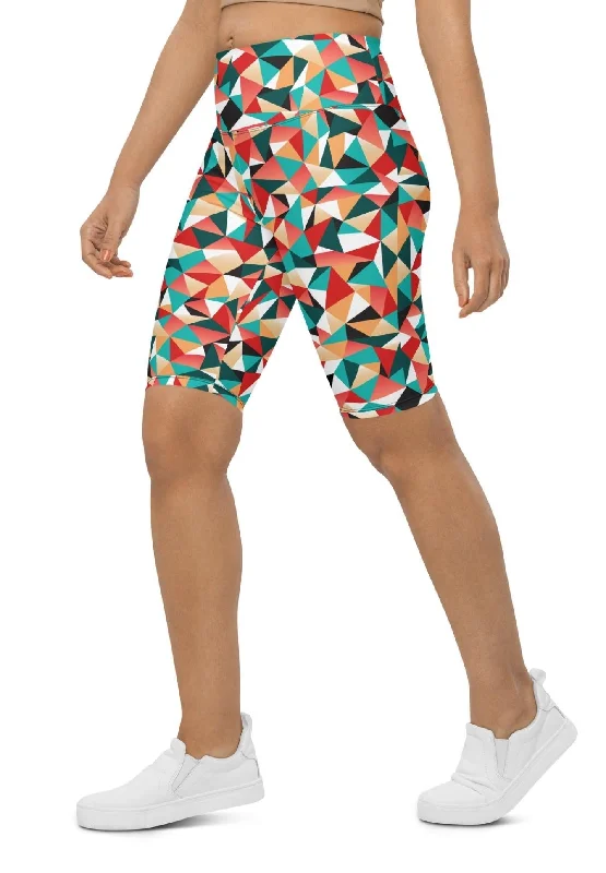 Casual And Versatile Kaleidoscopic Biker Shorts