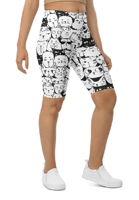 European Plan Kitty Pattern Biker Shorts