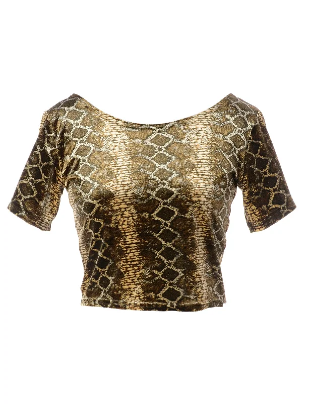 High-quality Fabrics Label Velvet Low Back Crop Top