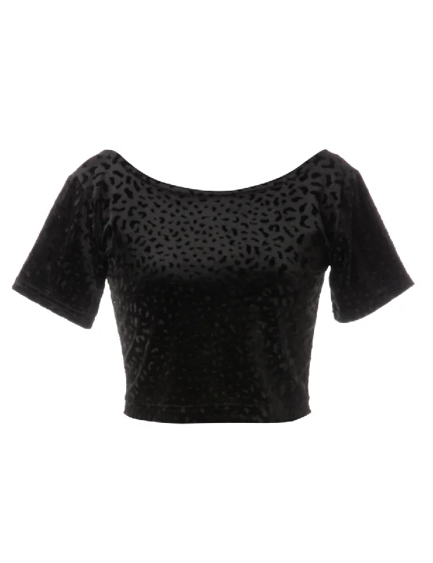 Body Design Label Velvet Low Back Crop Top