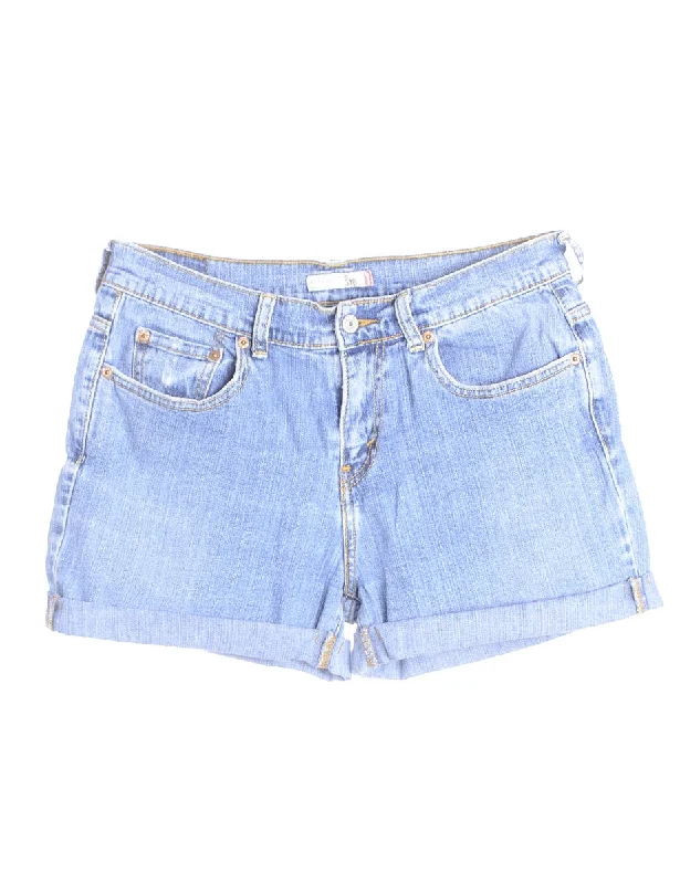 Basic Version Label Willow Rolled Hem Denim Shorts