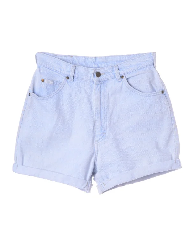 Simple Matching Label Willow Rolled Hem Denim Shorts