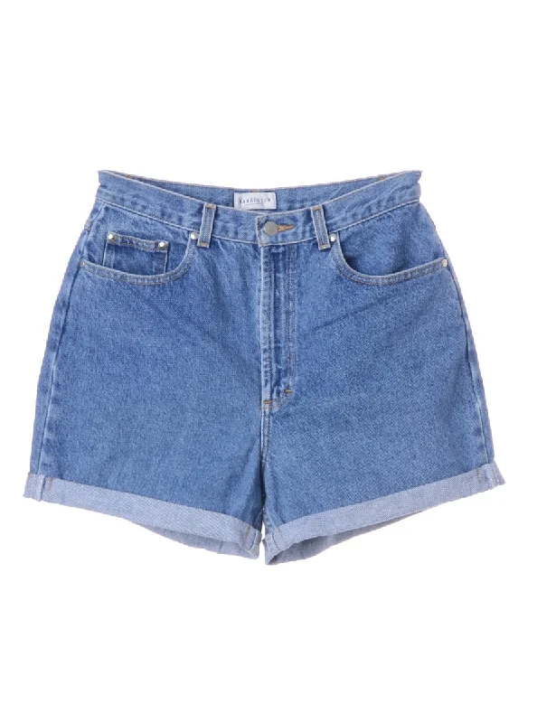 Unique Prints Label Willow Rolled Hem Denim Shorts