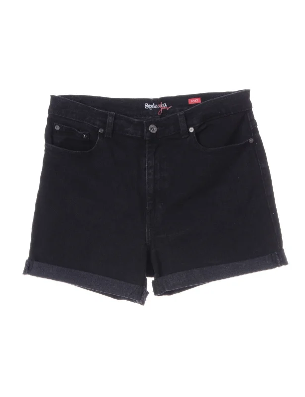 Elegant Design Label Willow Rolled Hem Denim Shorts