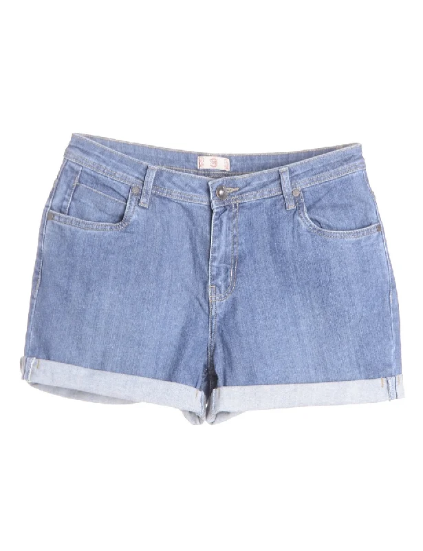 Economic Outlook Label Willow Rolled Hem Denim Shorts