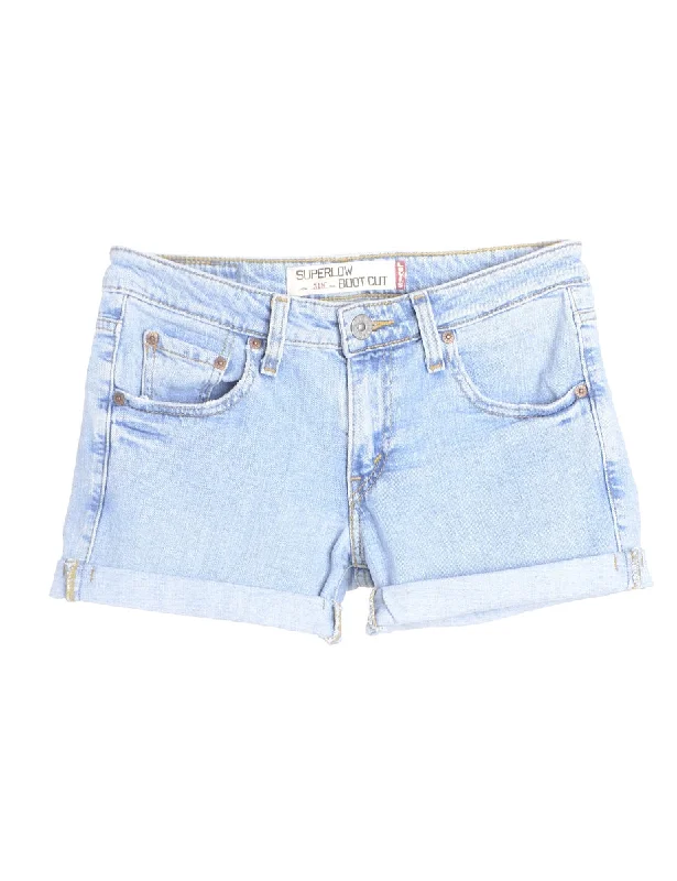 Personal Charm Label Willow Rolled Hem Denim Shorts