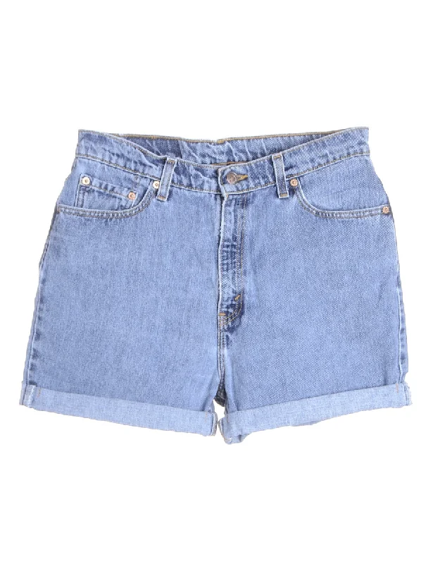 British Style Label Willow Rolled Hem Denim Shorts