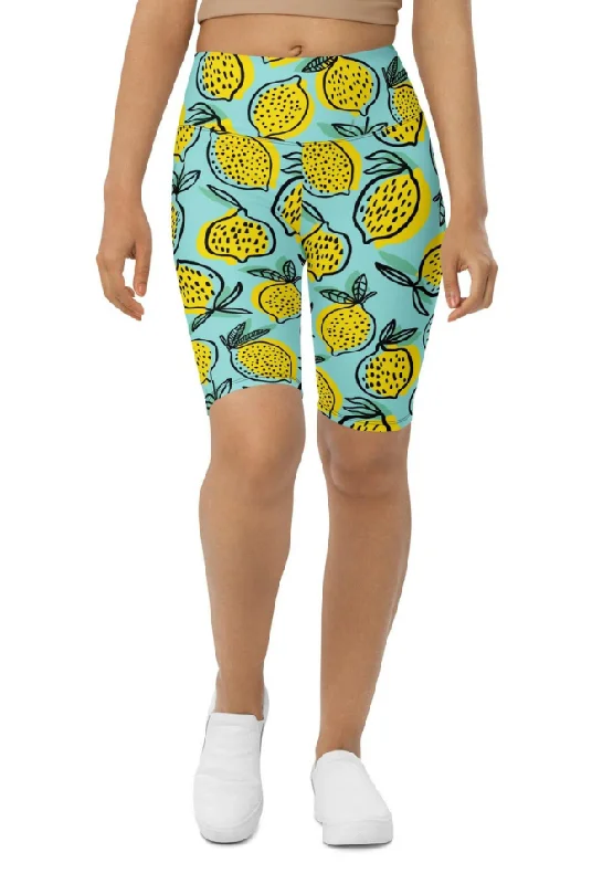 Classic Series Lemon Pattern Biker Shorts