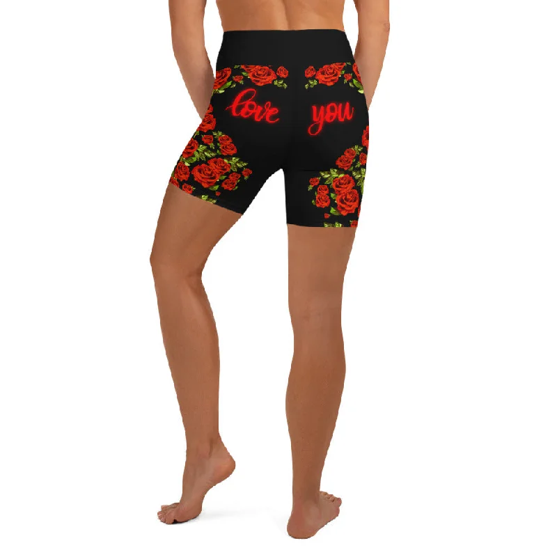 Versatile Style Love You Back Yoga Shorts